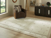 Warmstead Furniture - Ashley Furniture - Dot Rug - 7'8" x 10' Area Rug / Cream/Brown/Taupe - R407651